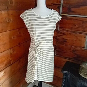 Max Studio Striped Cuffed Sleeve Knee Length T-Shirt Dress Women's Sz XL